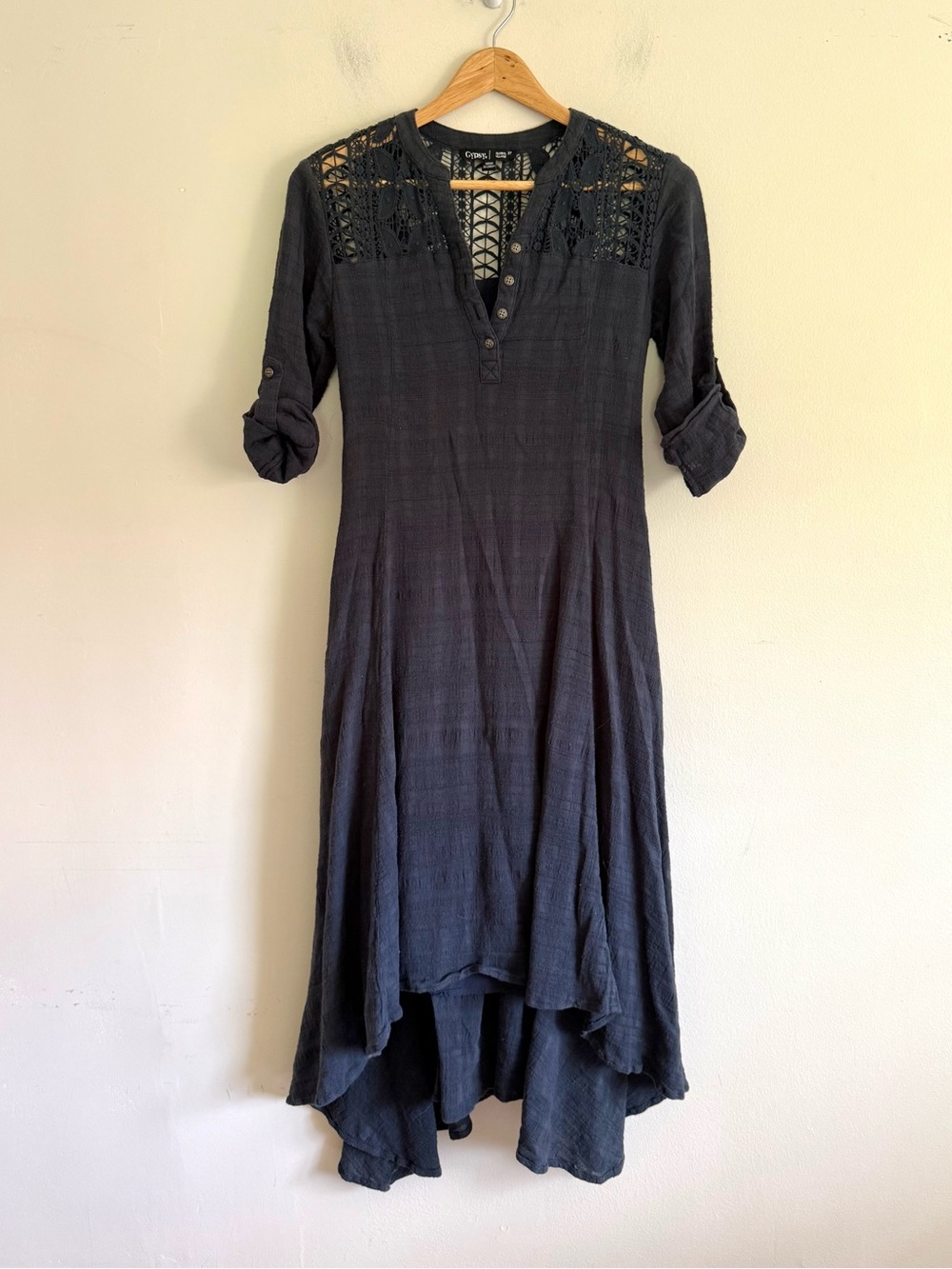 Anthropologie Gypsy 05 Global Village Dress black Cotton size XS